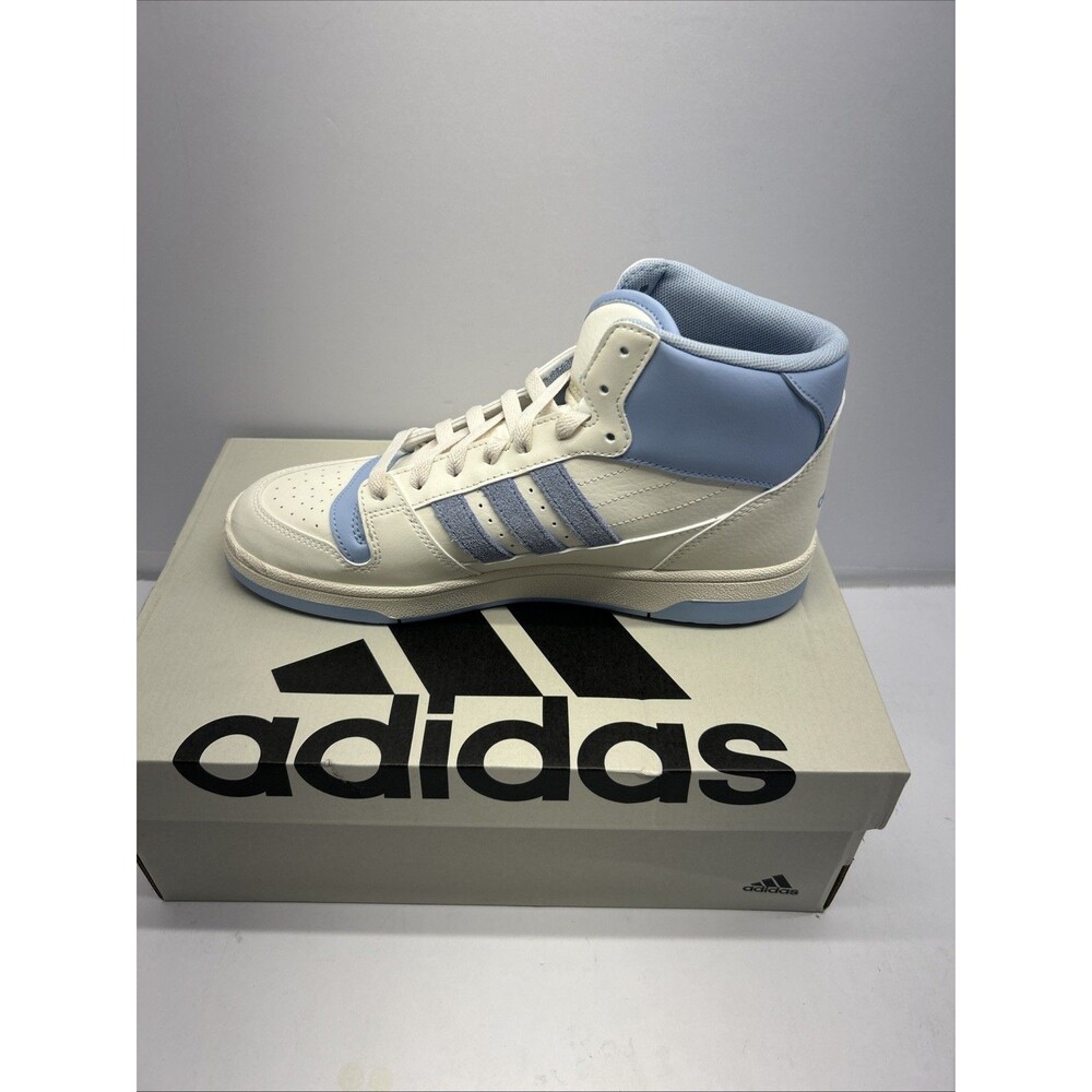 Adidas Break Start Mid Basketball Athletic Shoe White Blue  Women SZ 9 NEW